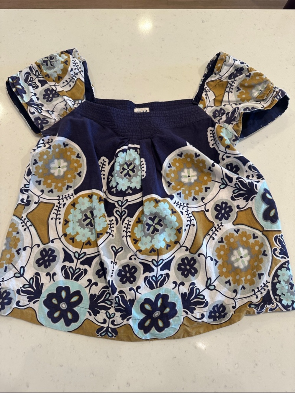 Anthropologie 100% Cotton Cap Sleeve Top Size XS or US 0